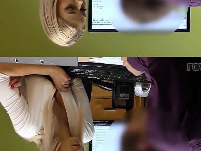 LOAN4K. Agent drills mouth, pussy, and asshole of blonde