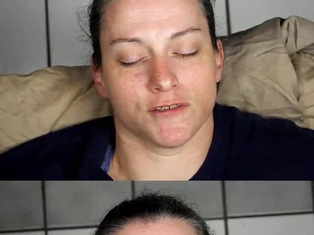Biggest Homemade facial blasting right in her eyes!!! FIXED SOUND