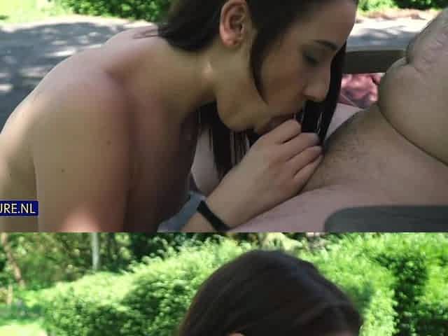 Naughty Teen Charlotte Johnson Gets Fucked By Her Old Neighbor In The Backyard - MatureNl