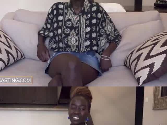 Amateur Darksome Skin Black Model Rammed Coarse By Hung American Producer