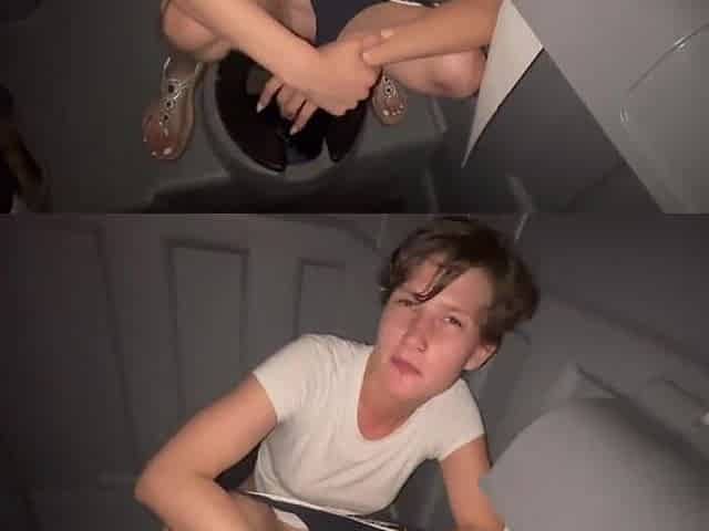 Pissing in Porta Potty