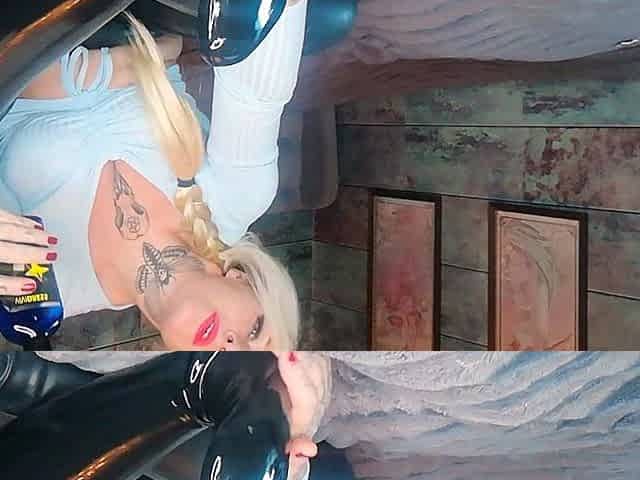 Blonde in stockings foot fetish and pussy pounding