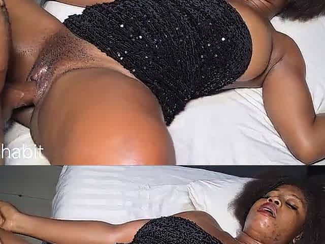 Large snatch lips taking plump dong