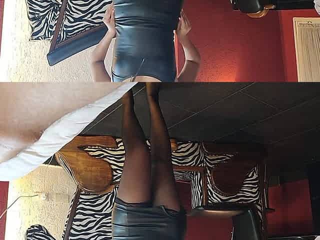 Rosibel Roxi Showing Her Very Sexy Black Dress to a Client in Hotel Room