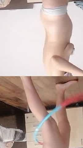 Sexy Wife Workout at Home Naked. Amateur Wife Masturbates with Her Fingers in Her Pussy