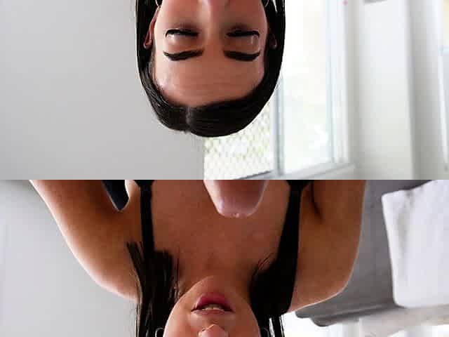 Mature brunette amateur giving a great POV blowjob