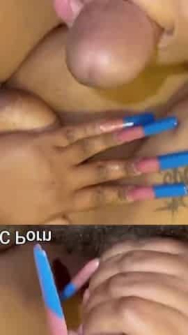 Stroking BBC Cumming on Ny Big Tits