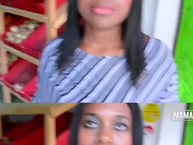 Skinny Thick Black Flashes Her Cunt at the Market... Then Goes Home With Him