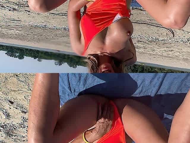 Squirt on the beach in front of voyeurs