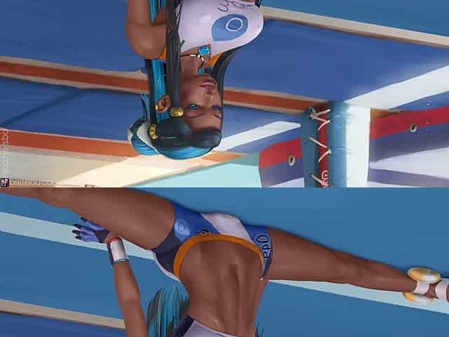 Gym Leader Nessa breast expansion