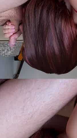 Big Assed Brunette Sensually Sucks Cock and Gets Cumshot Deep in Throat