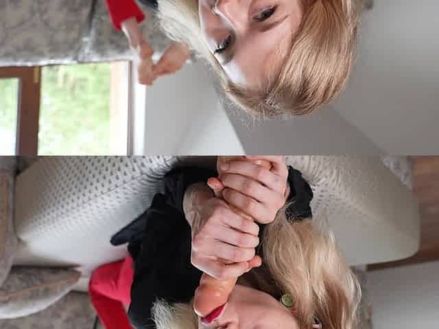 Watch Me Suck Your Hard Dick. Will You Cum in My Wet Mouth?