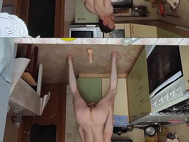 LanaTuls - Riding Sex-toy at Kitchen - Moscow Anal Floozy and Floozy