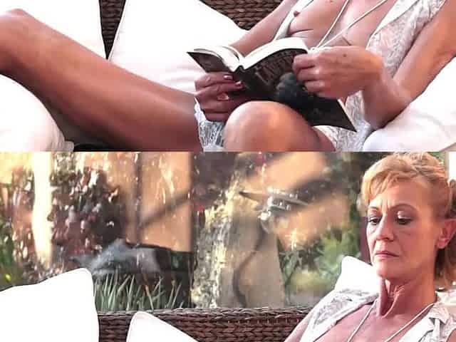 Slim Hairy Granny and Young Boy