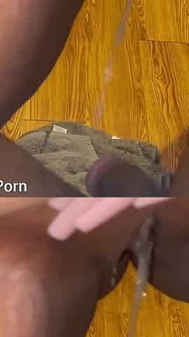 Pissing on Hubbys BBC Sucking Licking Every Drop of It