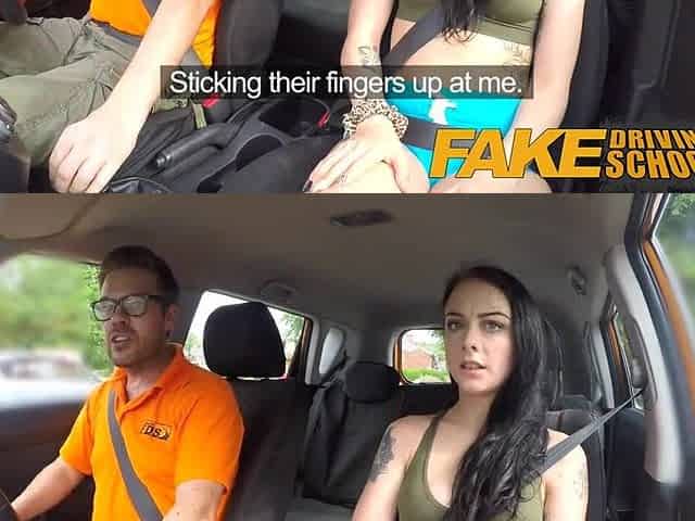Fake Driving School Cum overspread twat after gamer minx