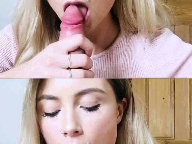 Amateur Blond Give Nice POV Blowjob