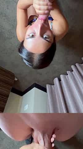Sarah Henderson POV Blowjob Resulting Cum On Face
