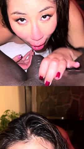 Slutty Asian Suck & Ride BBC Till HUGE Creampie - Nicole