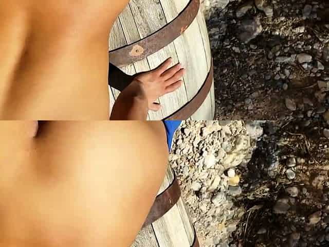 Asian Girl in Leggings Has Outdoor Sex and Gets a Huge