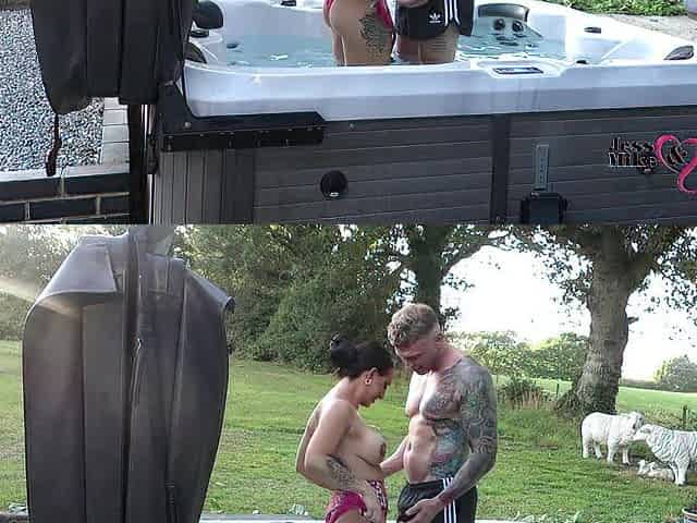 vehement outdoor sex in sexy tub on nasty weekend away