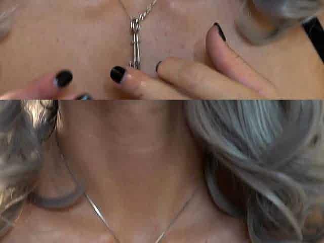 Amateur busty blonde plays with toys to relax