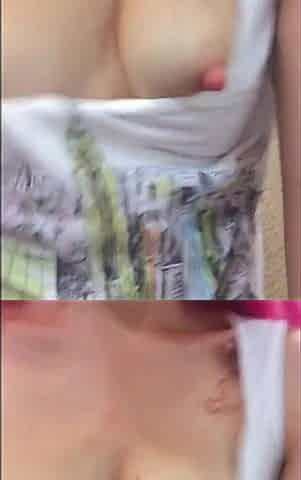 Pink-haired Babe Masturbate Pussy Dildo and Orgasm