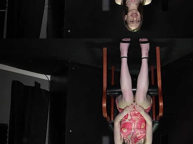 Backstage with brunette Lizzie Love, long hair and gloryhole action