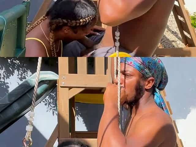 Big Black Cock Fucks Ebony Babe on Playground