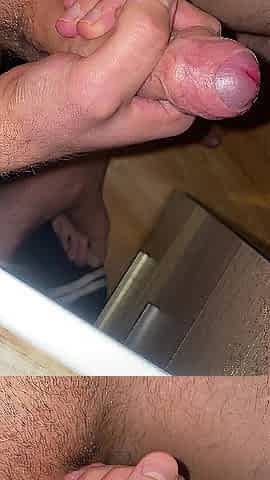 Edging my large ramrod in the bedroom