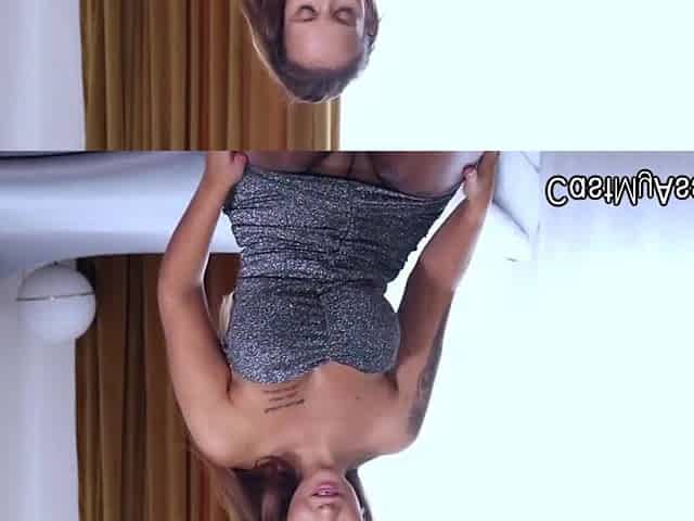 Large breasts amateur in nylon is willing for casting cocking