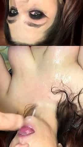 Chubby Brunette Big Boobs Dildo Masturbation