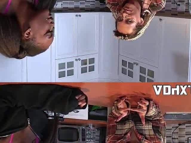 Canadian lesbian babes have a fun some thong on screwing in the kitchen