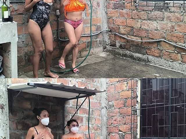 They Wet Their Mature and Sexualized Bodies in Their Neighborhood's Shower.