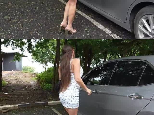 Tugjob in a car and Hawt Sex on the 1st date!