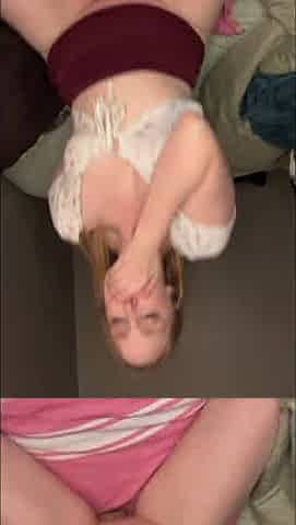 Slutty redhead drinks tequila and then rides a massive cock while she tries to stay quiet