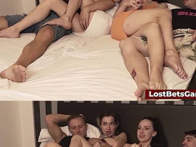 A game of strip dancing quickly escalates into an all-out fucking