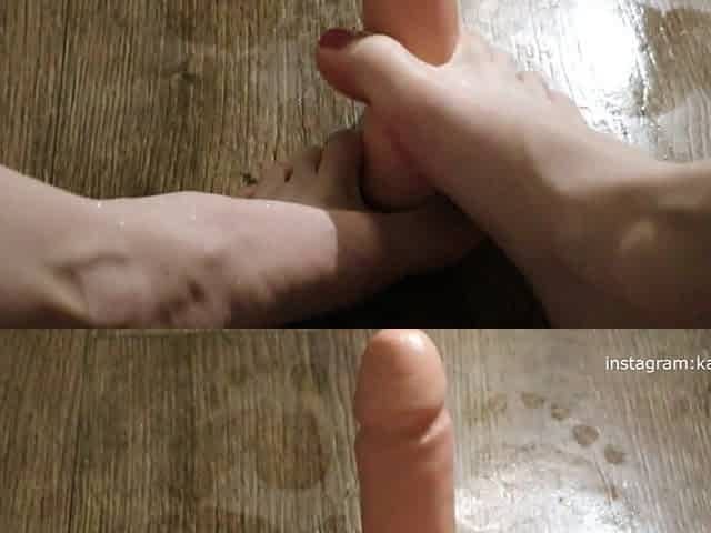 HOT HOTTY FOOTJOB MASSIVE VIBRATOR , HOT OILED FEET