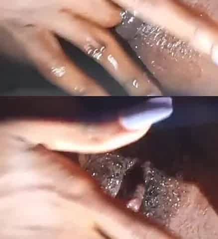 Hawt ebony beauty cumming masturbating her pretty hawt cunt