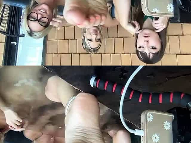 Blonde fetish lesbians fist themselves in hi definition