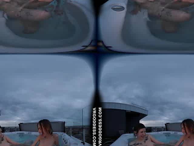 Sammie And Her Friend Poppy Scissoring And Tribbing In The Jacuzzi