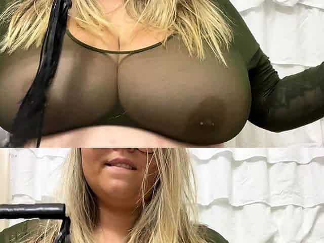Big boobed Memphis masturbates in a bodystocking
