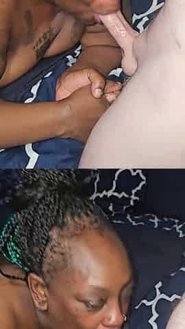 Old Ebony Mature Bitch Sucks Dick