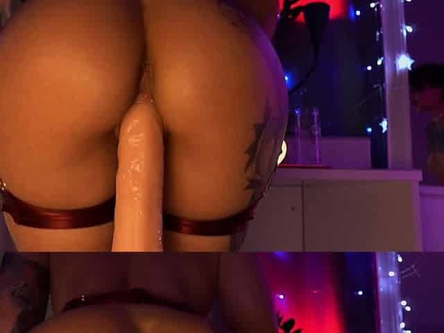 wet orgasm from a brunette in red lingerie! big, and this