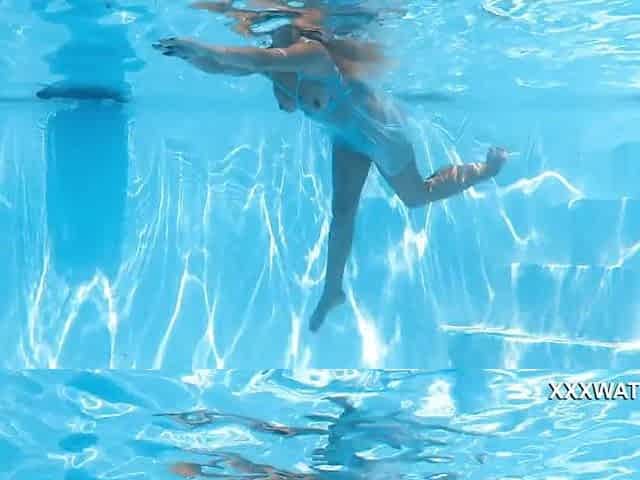 Underwater swimming with the almost all nice-looking model