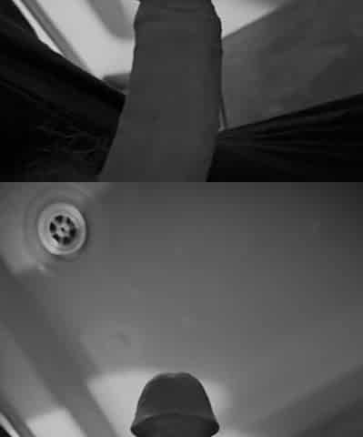Taking a quick piss on the shower floor, with my semi hard cock