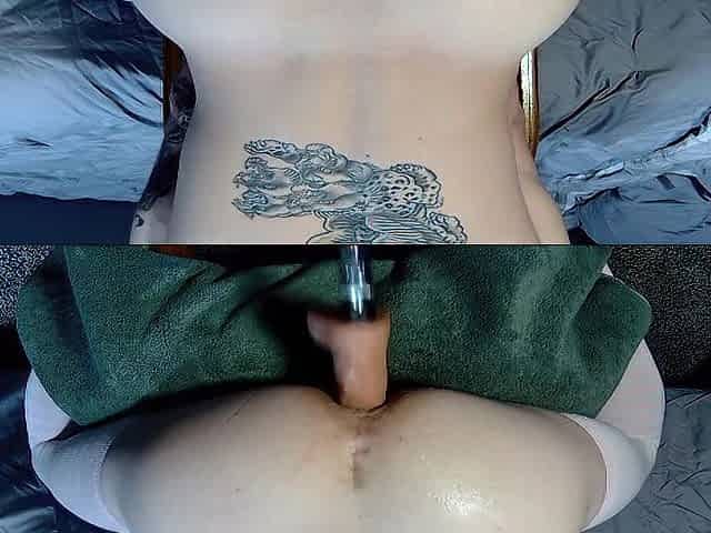 Femboy rides his bang machine hard