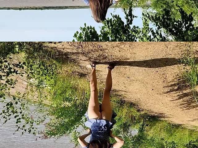 I Lift up My Dress and Show My Butt on the Riverbank
