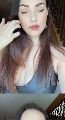 Amateur busty brunette masturbates and does hand job