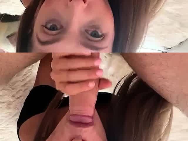 ShesNew Amateur brunette girlfriend POV blowjob handjob